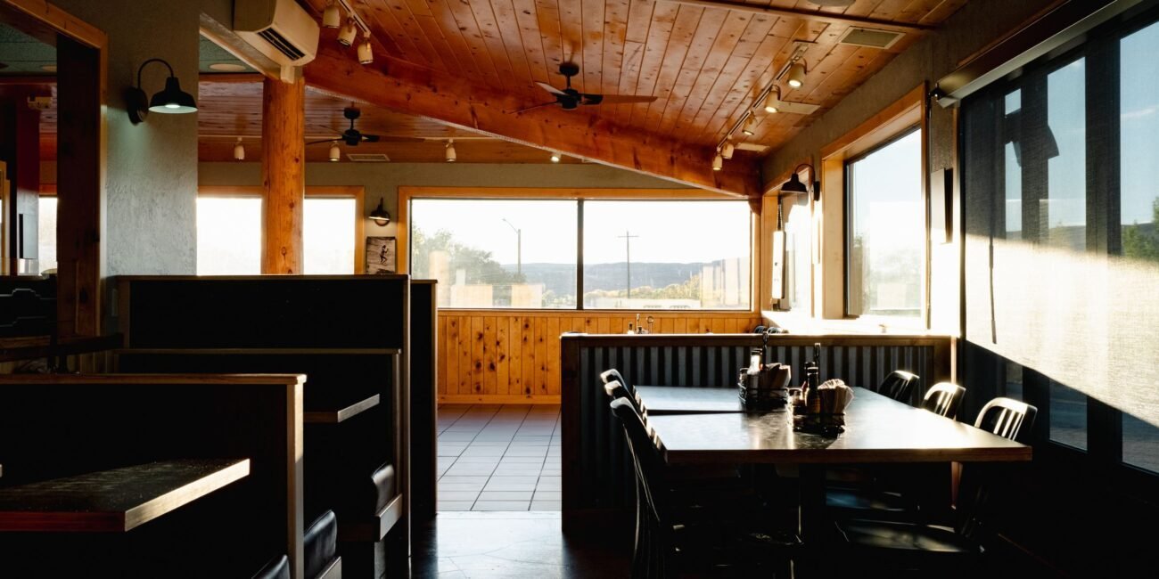 Warm rustic diner interior representing restaurant and dining options around the Grand Canyon