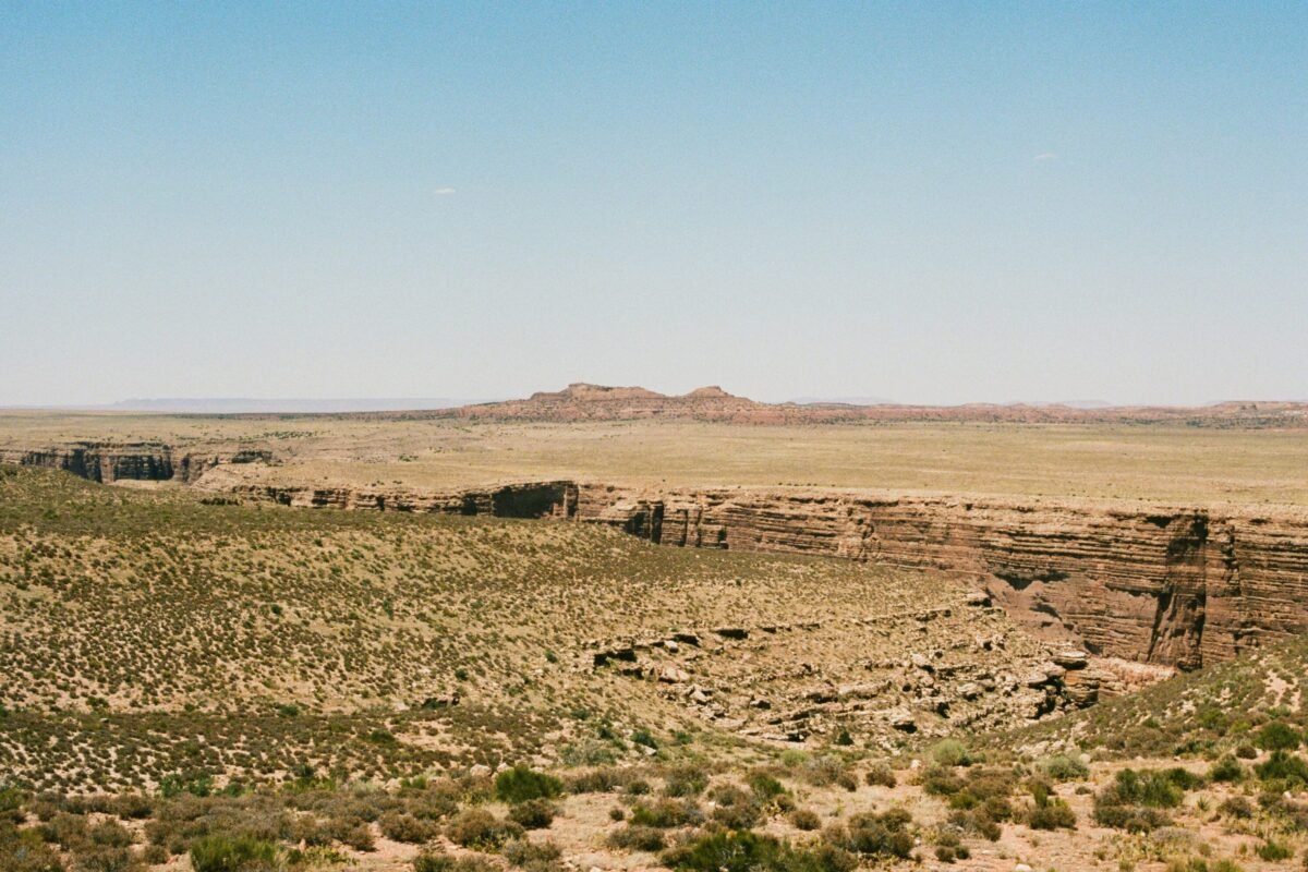 Desert plateau landscape at Little Colorado River Navajo Tribal Park near Cameron, Arizona