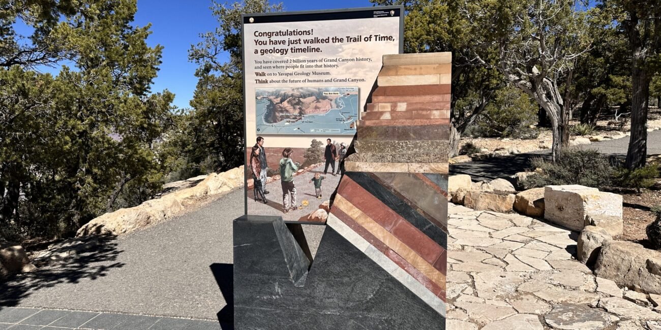 Geology interpretive display along the Grand Canyon Trail of Time