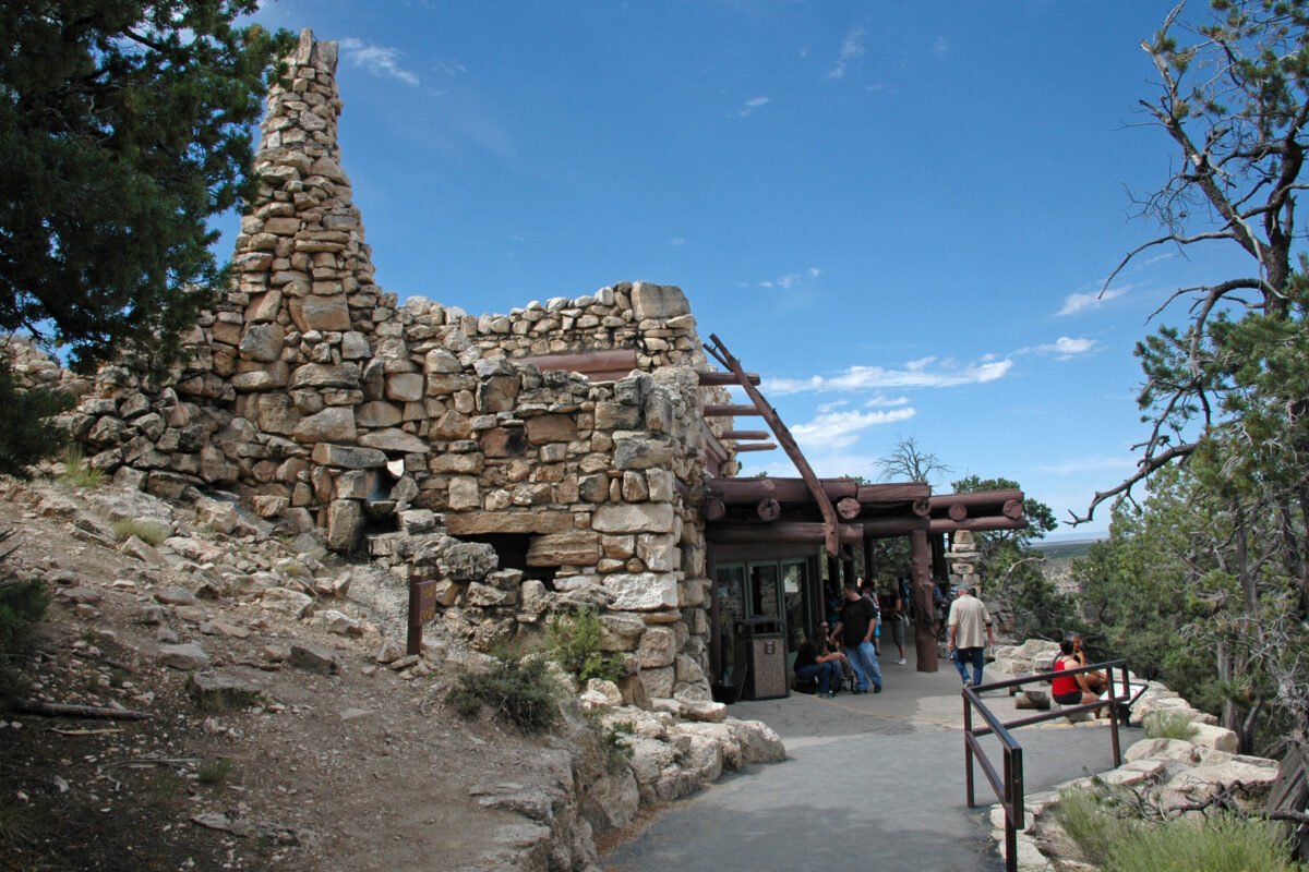 Historic Hermits Rest building at the western end of Hermit Road on the Grand Canyon South Rim