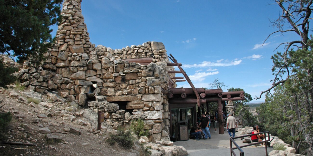 Historic Hermits Rest building at the western end of Hermit Road on the Grand Canyon South Rim