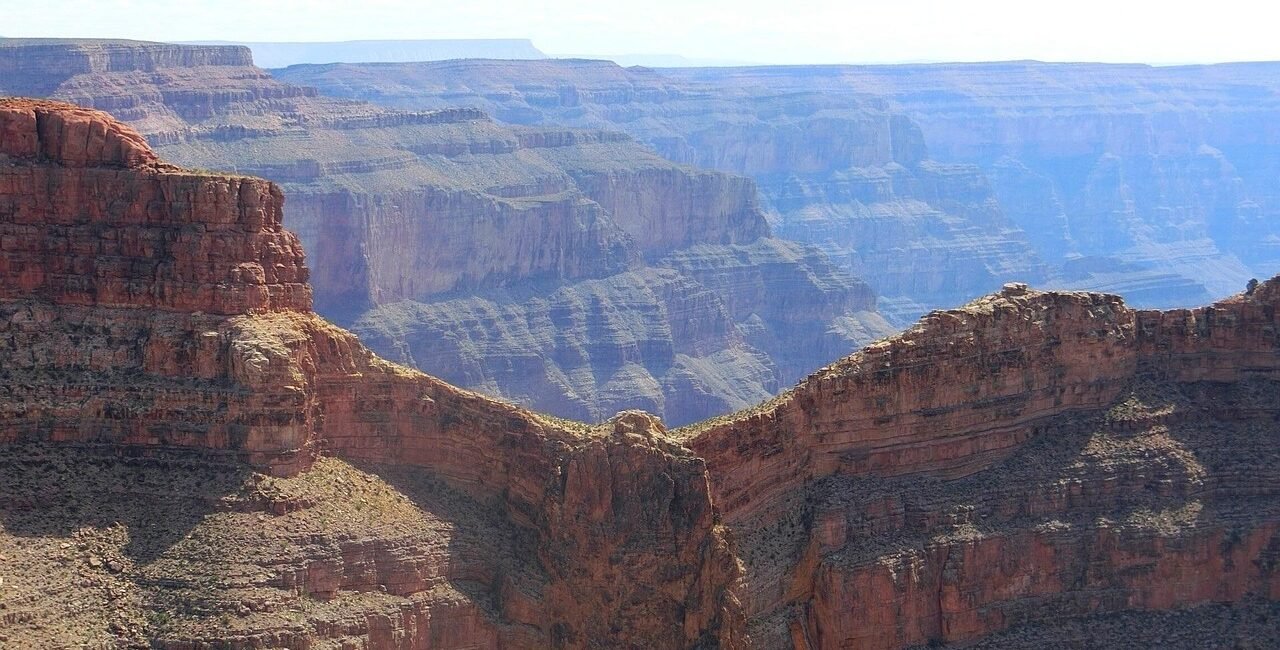 Layered cliffs at Eagle Point in Grand Canyon West on the Hualapai Reservation