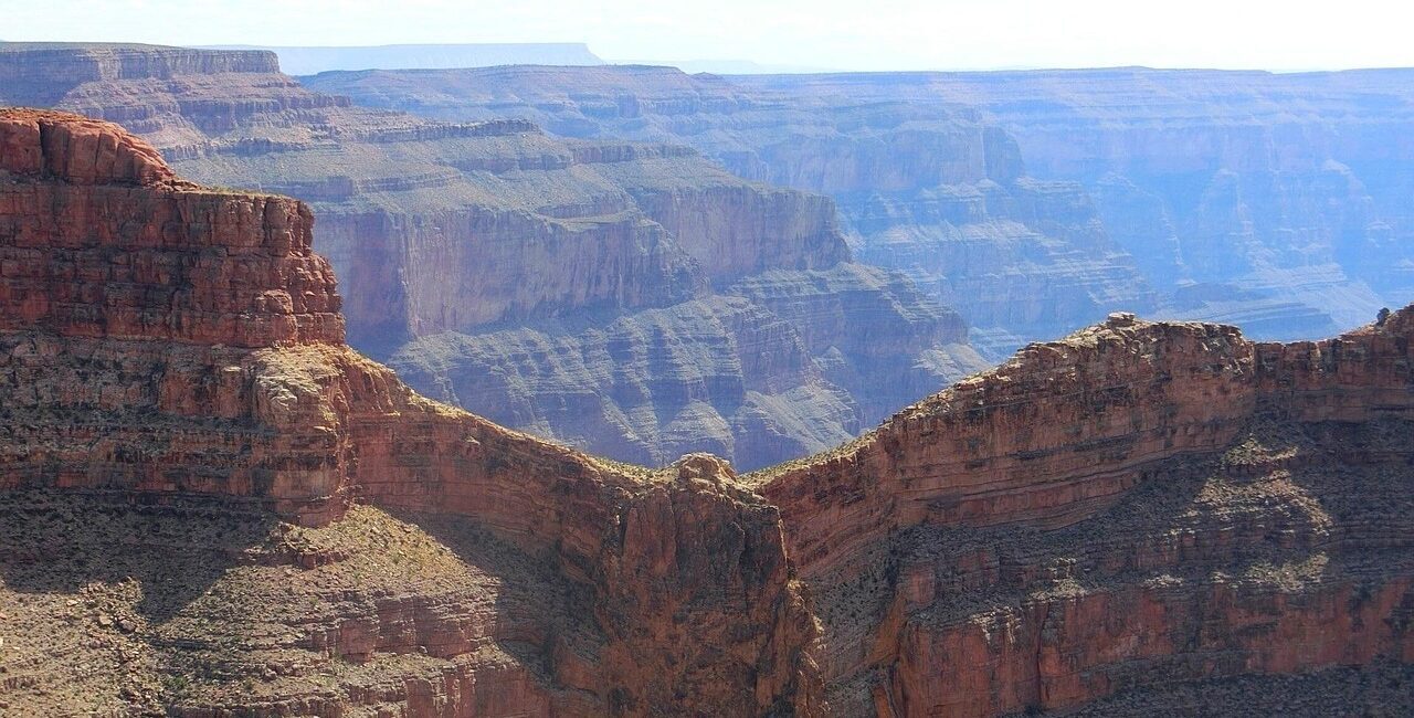 Layered canyon cliffs at Eagle Point in Grand Canyon West on the Hualapai Reservation