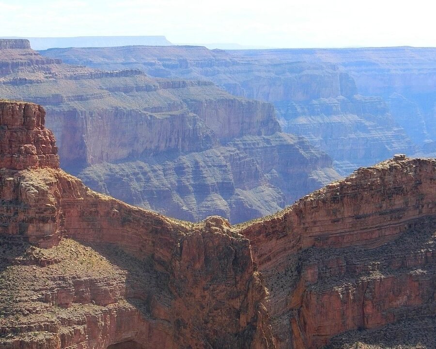 Layered canyon cliffs at Eagle Point in Grand Canyon West on the Hualapai Reservation