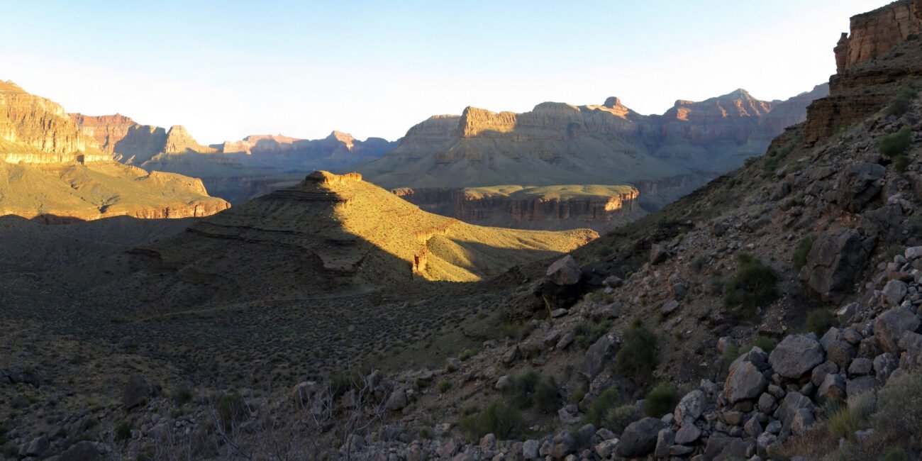 Hermit Trail climbing the west side of Cope Butte in Grand Canyon National Park