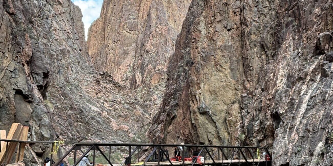 North Kaibab Trail footbridge above Phantom Ranch in Grand Canyon National Park before the August 29, 2026 flash flood