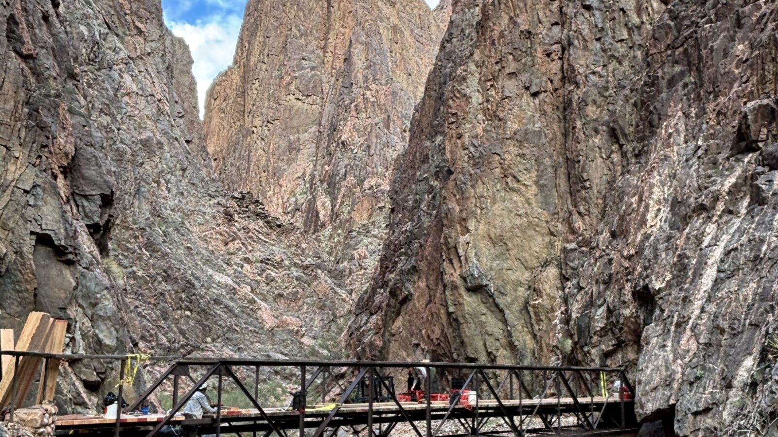 North Kaibab Trail footbridge above Phantom Ranch in Grand Canyon National Park before the August 29, 2026 flash flood