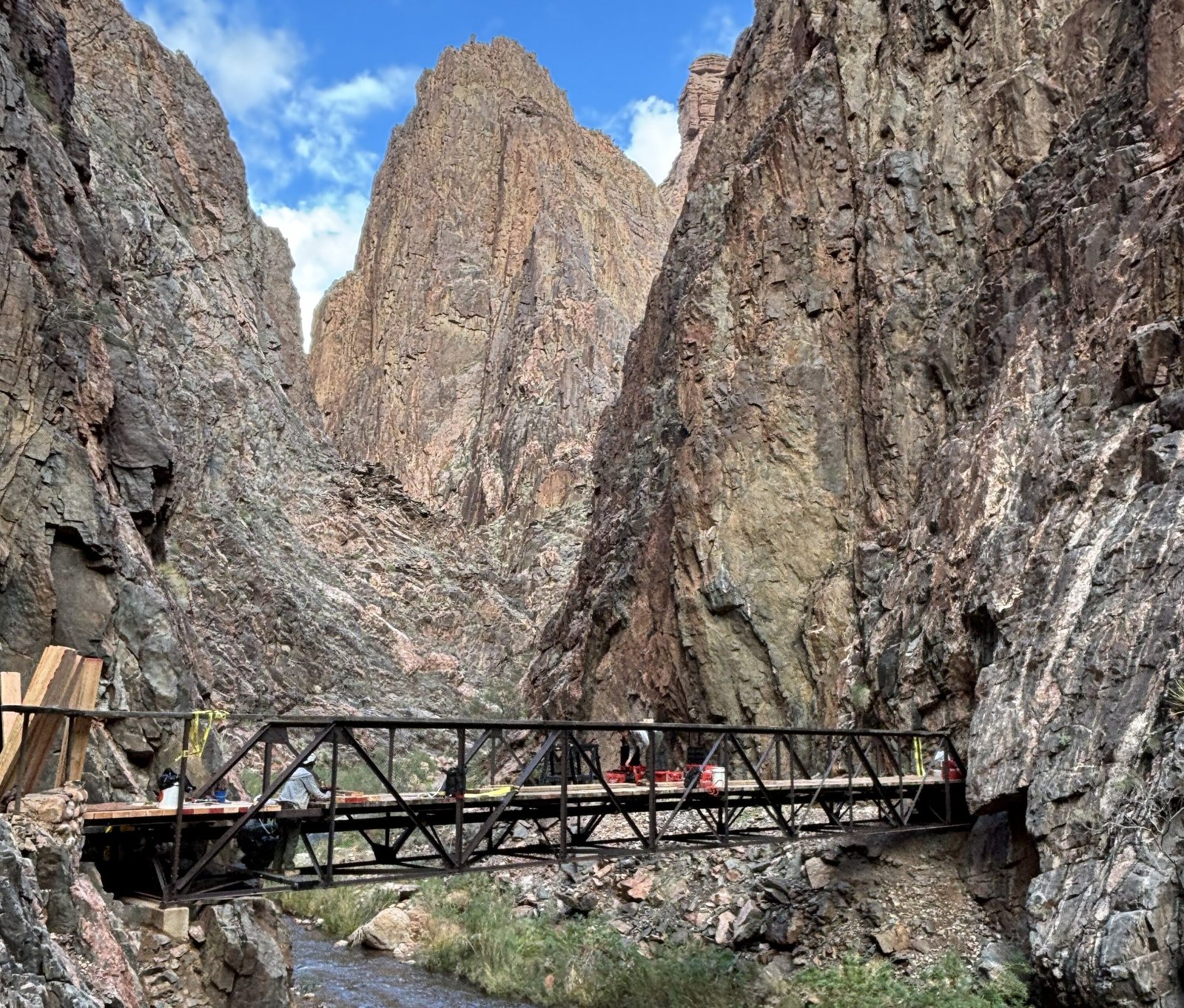 North Kaibab Trail footbridge above Phantom Ranch in Grand Canyon National Park, photographed before the August 29, 2026 flash flood