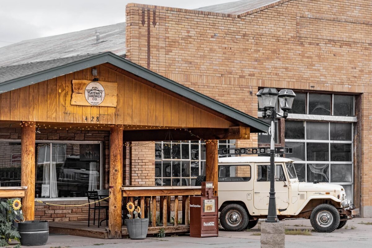 Historic Route 66 café and vintage vehicle in Williams, Arizona, a Grand Canyon gateway town